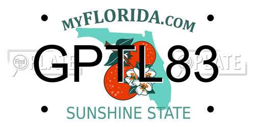 GPTL83 Florida License Plate