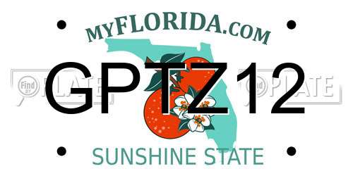 GPTZ12 Florida License Plate