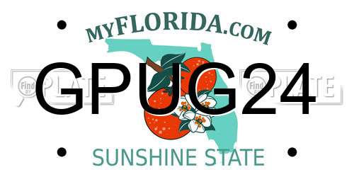 GPUG24 Florida License Plate