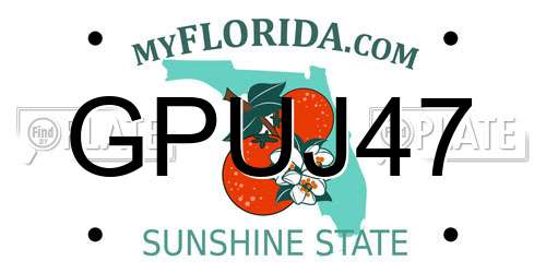 GPUJ47 Florida License Plate