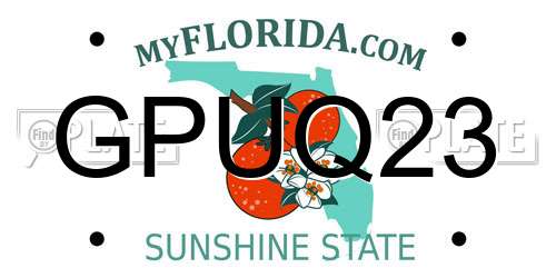 GPUQ23 Florida License Plate