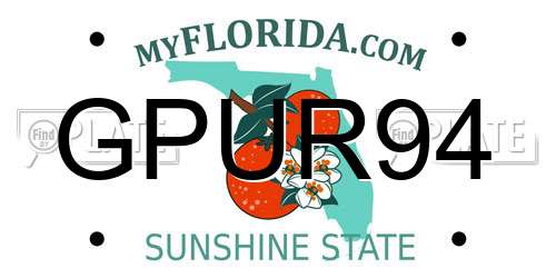 GPUR94 Florida License Plate