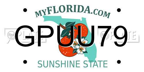 GPUU79 Florida License Plate