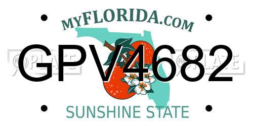 GPV4682 Florida License Plate