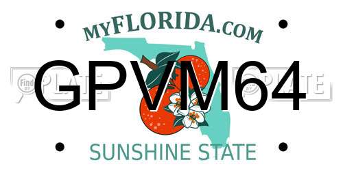 GPVM64 Florida License Plate