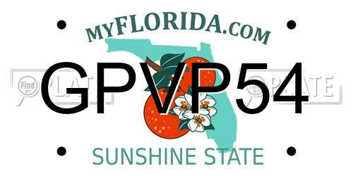 GPVP54 Florida License Plate