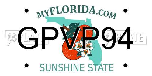 GPVP94 Florida License Plate