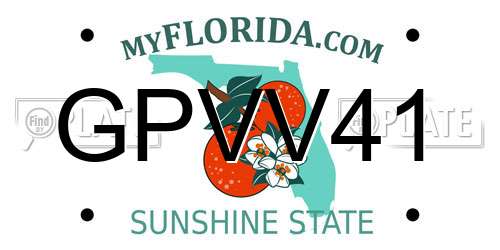 GPVV41 Florida License Plate