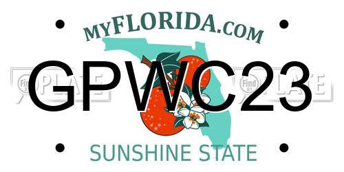GPWC23 Florida License Plate