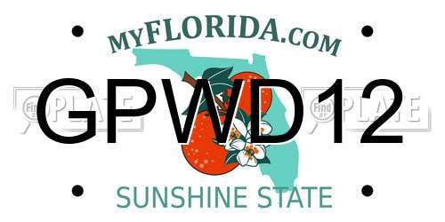 GPWD12 Florida License Plate