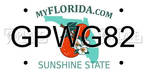 GPWG82 Florida License Plate