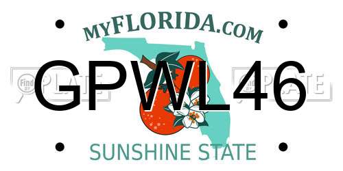 GPWL46 Florida License Plate