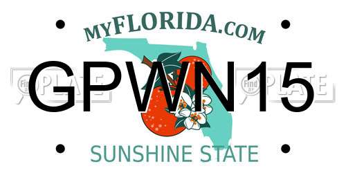 GPWN15 Florida License Plate