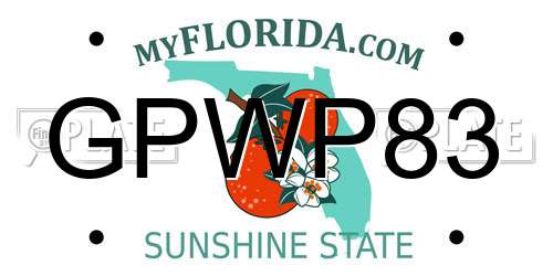 GPWP83 Florida License Plate