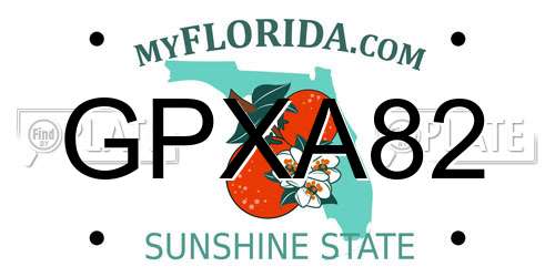 GPXA82 Florida License Plate