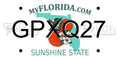 GPXQ27 Florida License Plate