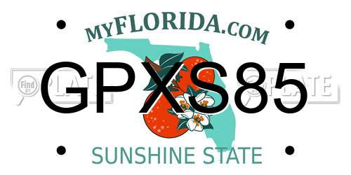 GPXS85 Florida License Plate