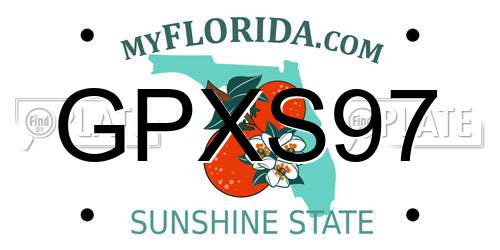 GPXS97 Florida License Plate