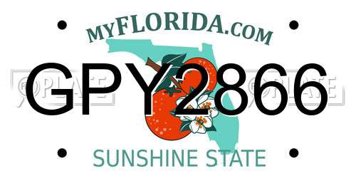GPY2866 Florida License Plate