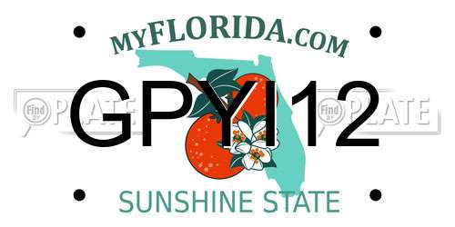 GPYI12 Florida License Plate