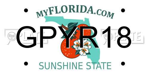 GPYR18 Florida License Plate
