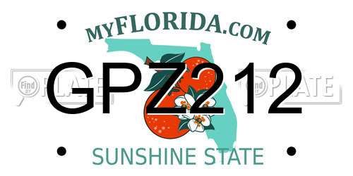 GPZ212 Florida License Plate