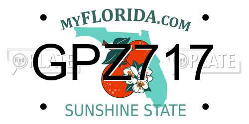 GPZ717 Florida License Plate