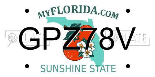 GPZ78V Florida License Plate