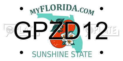 GPZD12 Florida License Plate