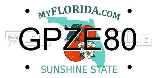 GPZE80 Florida License Plate