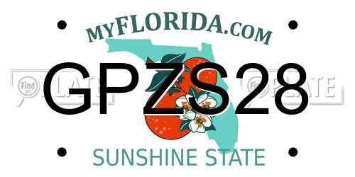 GPZS28 Florida License Plate