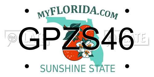 GPZS46 Florida License Plate