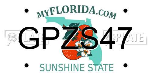 GPZS47 Florida License Plate