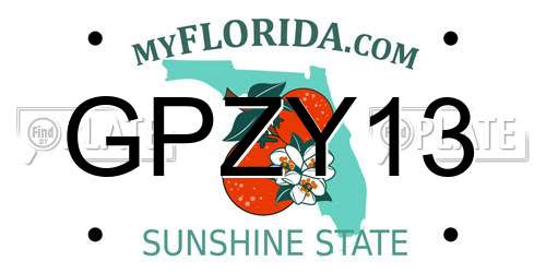 GPZY13 Florida License Plate