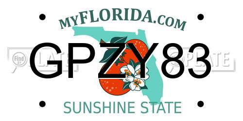 GPZY83 Florida License Plate