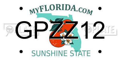 GPZZ12 Florida License Plate
