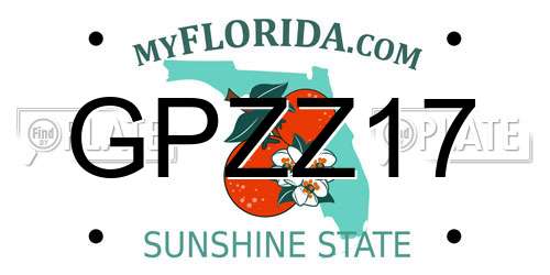 GPZZ17 Florida License Plate