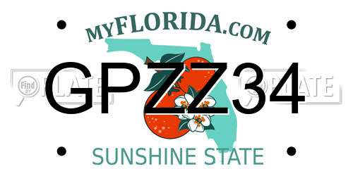 GPZZ34 Florida License Plate