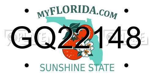GQ22148 Florida License Plate