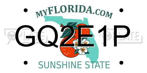 GQ2E1P Florida License Plate