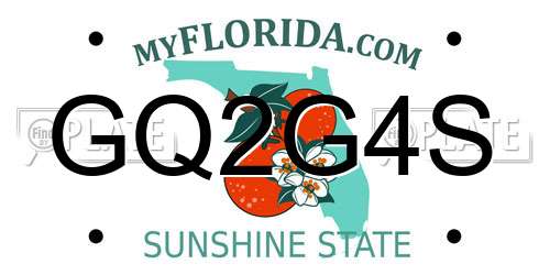 GQ2G4S Florida License Plate