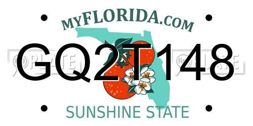GQ2T148 Florida License Plate