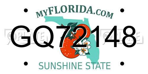 GQ72148 Florida License Plate