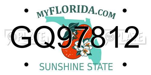 GQ97812 Florida License Plate