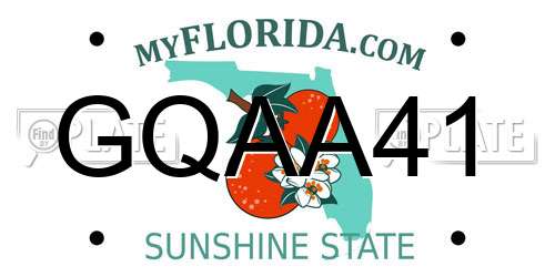 GQAA41 Florida License Plate