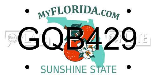 GQB429 Florida License Plate