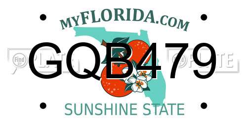 GQB479 Florida License Plate