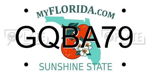GQBA79 Florida License Plate