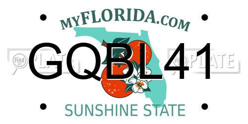 GQBL41 Florida License Plate