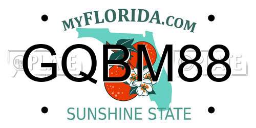 GQBM88 Florida License Plate